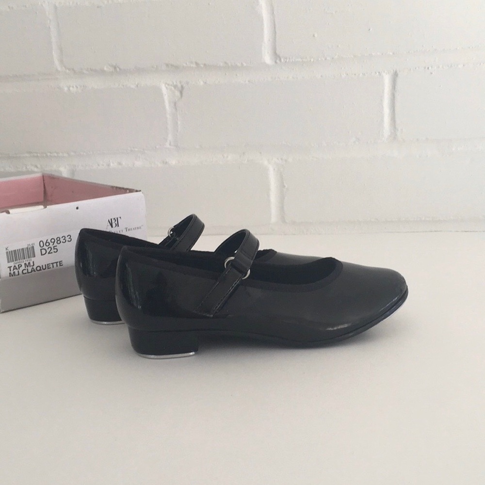 Girls ABT Black Dance Tap Shoes Size 9 1/2 / 9.5